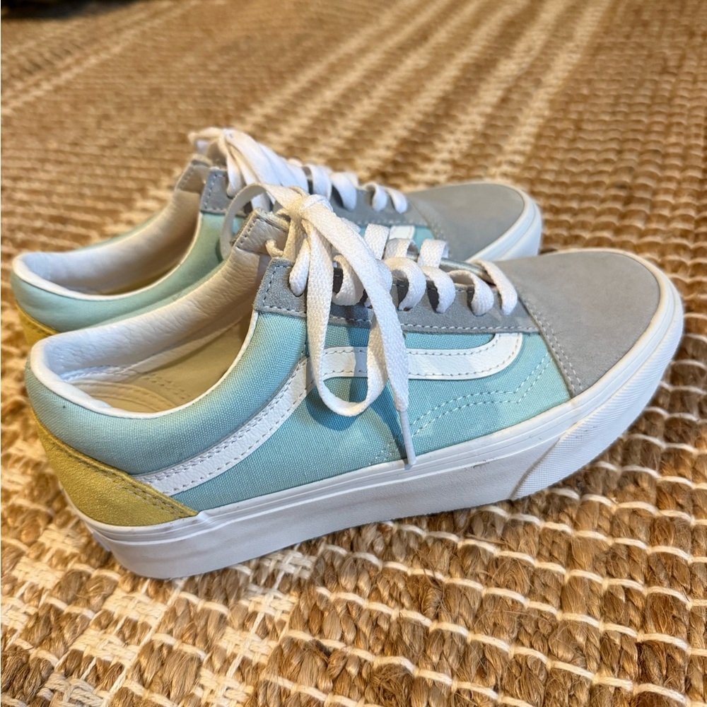 Vans Blue and Yellow Athletic Shoes